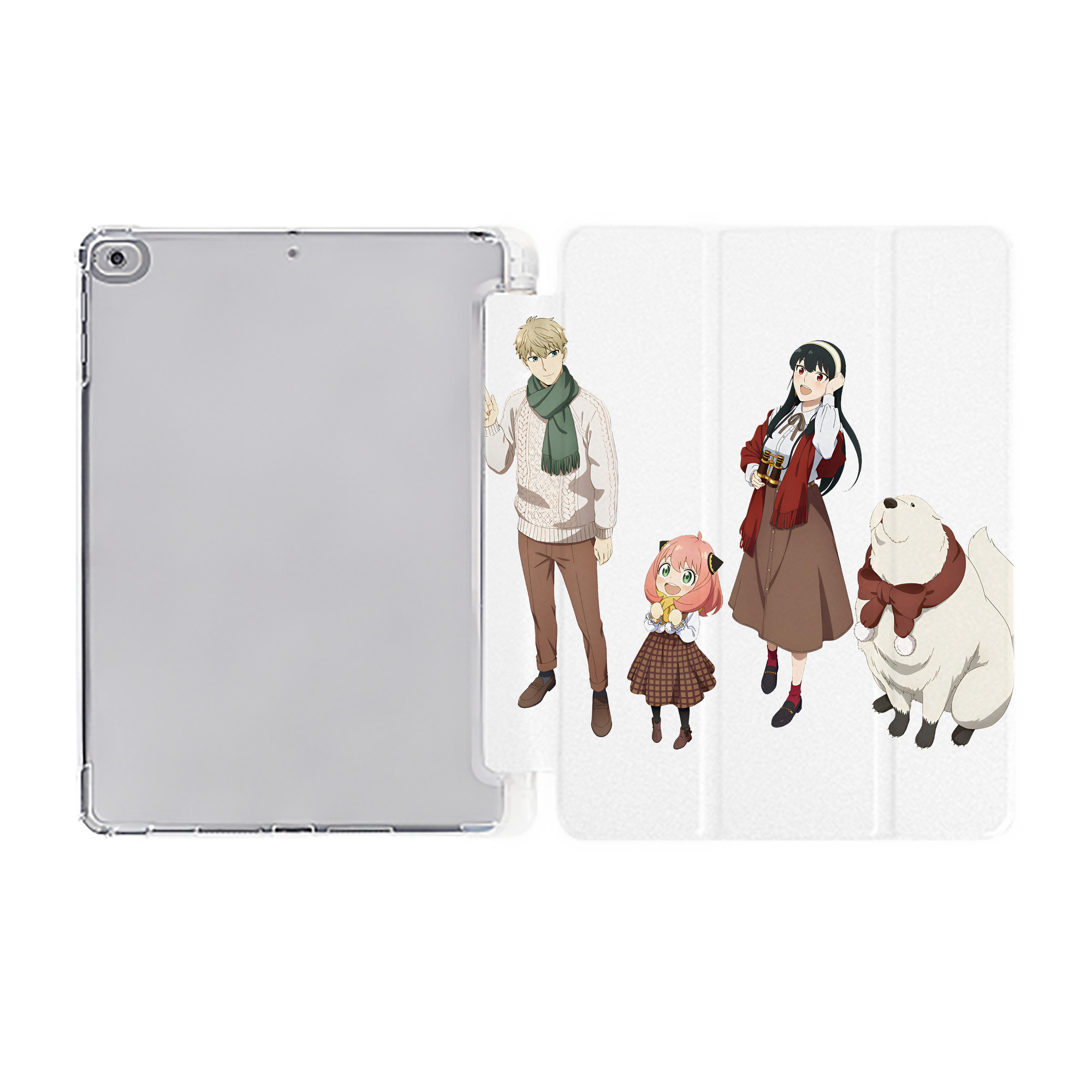 （画像用） SPY×FAMILY间谍家家酒 IPad ケース ペン収納付き 三つ折りスタンド PUレザー×シリコン 対応機種9.5/10.5/10.9インチ
